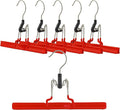 Mawa by Reston Lloyd Non-Slip Space-Saving Clothes Hanger with Clamp for Pants and Skirts, Style M/26, Set of 6, Red