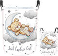Custom Baby Girl Hamper with Name, 2 Sizes Personalized Name Laundry Baskets for Boys Adults, Customize Bear Toddler Laundry Hamper Storage Organizer for Nursery Utility Room