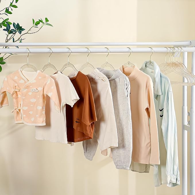 CONCEPTS 40 Pack Baby Hangers Kids Acrylic Non Slip Glitter Clothes Hangers for Toddler Infant Newborn Closet Organizer Small Hangers for Baby Clothes Pants Shirts Space Saving Nursery