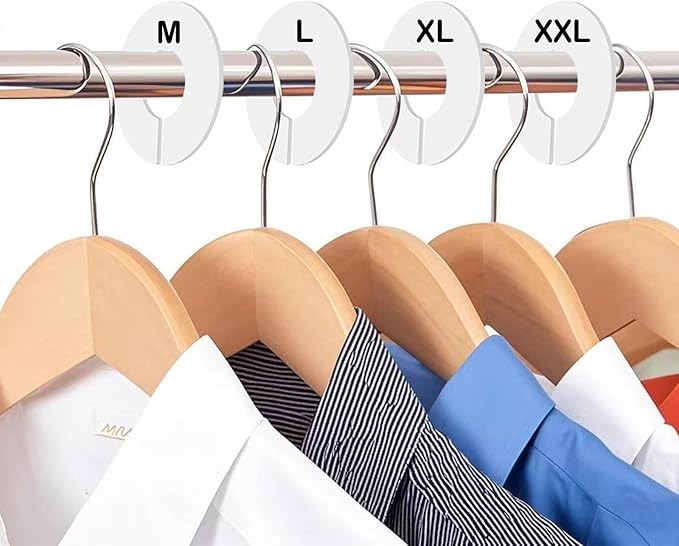 Closet Dividers for Hanging Clothes, Durable Plastic Wardrobe Organizers - Perfect for Closet Rods, Clothing Racks & Retail Display (30 Closet Dividers)