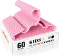 HOUSE DAY Premium Baby Hangers 60 Pack, 11 Inch Kids Plastic Hanger Pink, Slim Childrens Hangers for Infant, Toddler, and Child Clothes, Durable Baby Clothes Hanger for Closet