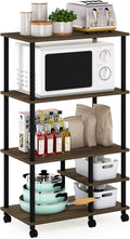 Furinno Turn-N-Tube Kitchen Shelf Cart, Columbia Walnut/Black