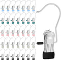 100 Pack Boot Hanger Clips Heavy Duty Laundry Hooks with Clips, Portable Stainless Steel Clothes Pins Boot Clips for Hanging Pants Socks Hats Towels Clothpins Hanger for Travel (5 Colors)