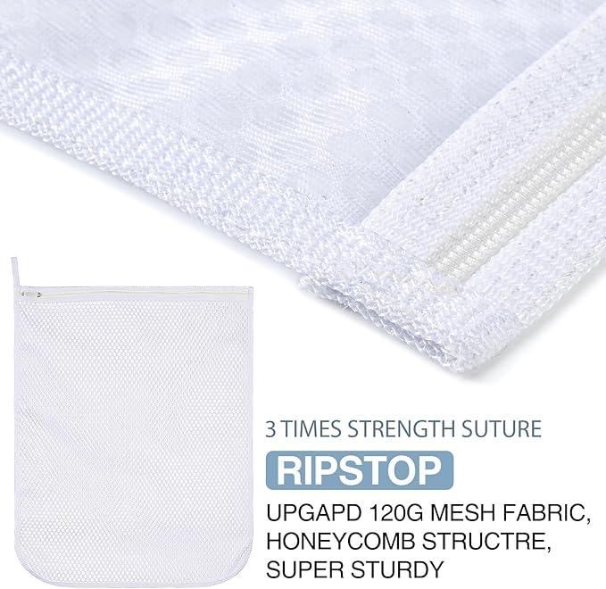 3 pcs Durable Honeycomb Mesh Laundry Bags for Delicates 3 Medium (12" x 15")