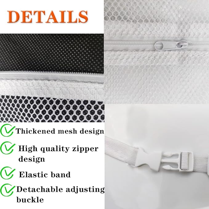 2Pack Sneaker Dryering &Washing Machine Bag, Dryer for Shoes, Clothing & Laundry - Elastic Strap Adjuster for Most Dryers Machines Door in Laundry Room (15.7x15.7 Inch)
