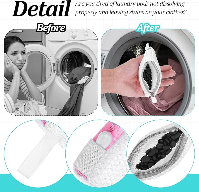 Mini Mesh Laundry Pods Anti-Sticking Bag, 4 PCS Scent Beads Laundry Bags Mini Laundrys Pods Dissolution Protection Bag, Durable Washing Machine Wash Bags for Scented Beads Storage