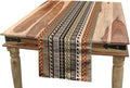 Lunarable African Table Runner, Geometrical Motifs Rhombuses Tiled Squares and Triangles Motifs, Dining Room Kitchen Rectangular Runner, 16" X 90", Beige Brown