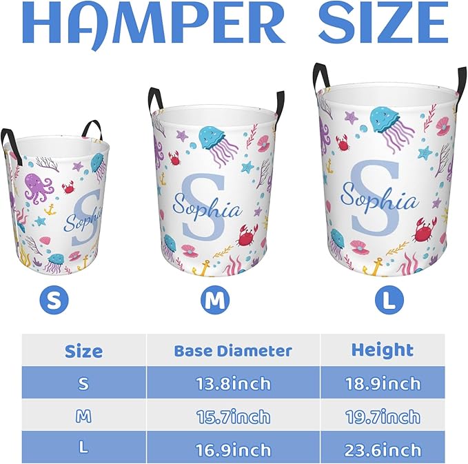 Personalized Laundry Hamper with name, Custom Laundry Hamper with Name, Customized Name Laundry Basket, Customization Name laundry Basket with Handles Gifts for Men Women