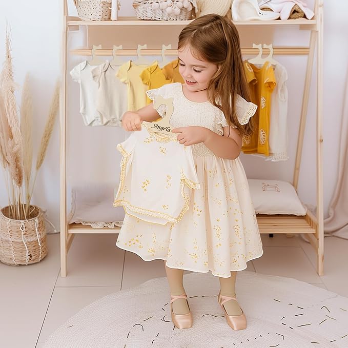 Hongma 20 Pack Wooden Baby Hangers, Cute Cat Ears, Anti-Slip, 8.9 Inch, Toddler & Newborn Clothes Hangers