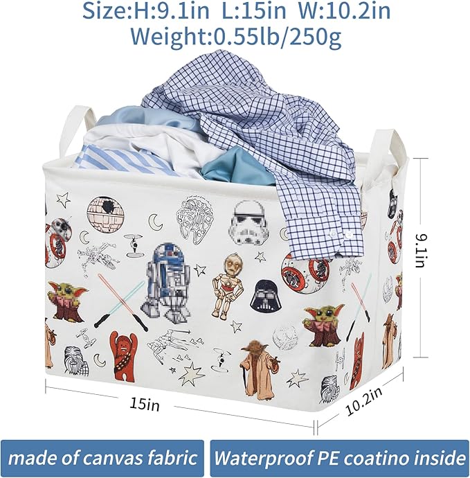 Star Room Nursery Decor,Baby Laundry Large Hamper Foldable With Waterproof Pe Coating,Dirty Clothes Basket Featuring The Child,Bedroom,Bathroom Set,Toy Bin,Kids Birthday Gifts (Square)