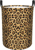 Brown Leopard Print Round Laundry Hamper Animal Cheetah Storage Basket Toys Clothes Organizer Bin For Home Bathroom Bedroom Dorm Nursery, 62l