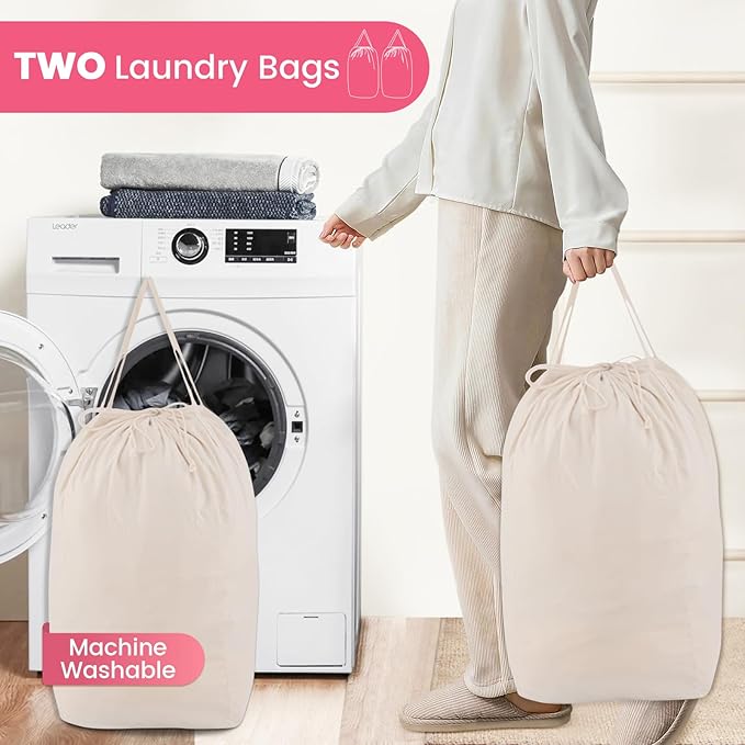 MCleanPin 220L Pink Laundry Hamper Large Collapsible Basket with Laundry Bags, Dirty Clothes Hamper,Laundry Basket with Handles,Washable Laundry Bags,Foldable Dorm Hamper for College (Rose Pink)