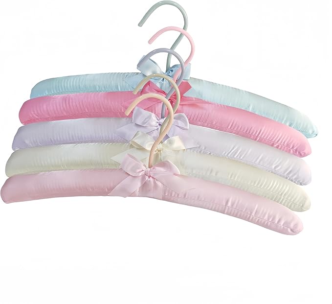 Padded Hangers for Clothes Satin Hanger Clothes Hanger Padded Hangers for Women Sweaters (5pcs)