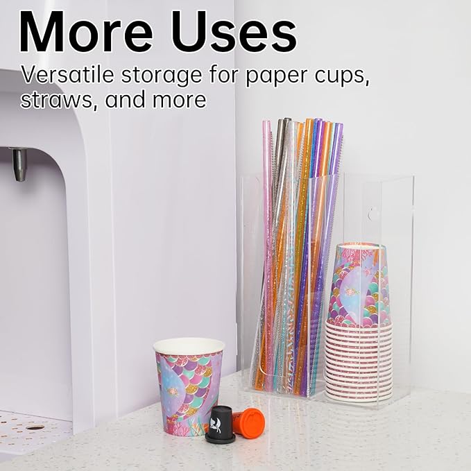 NiHome Clear Acrylic Magnetic Dryer Ball Holder for Laundry Room Organizer and Storage,Wall Mount Dryer Balls Container Dryer Ball Dispenser (No Balls), Space Saving & Versatile for Paper Cups & Decor