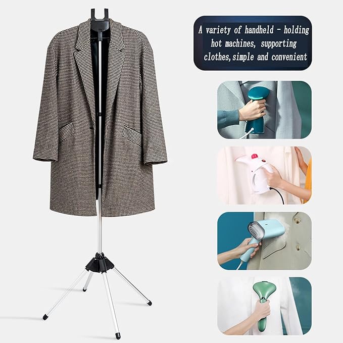 Handheld garment steamer rack,Garment hanger for steaming clothes,Steam rack for clothes,Clothes hanger for steam ironing,Steam stand clothes,Steam iron steamer hanger standing(With Ironing Gloves)
