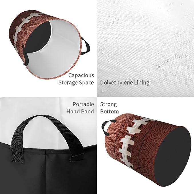 Laundry Basket Room Decor,Round Laundry Hamper Waterproof Dirty Clothes Hamper Collapsible Laundry Baskets With Handles,Toy/Clothes Storage Basket For Home Dorm Bathroom Decor