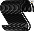16 Pack 6 Inch S Hook, Large Vinyl Coated S Hooks Heavy Duty, Steel Metal Black Rubber Coated S Shaped Hooks, Non Slip Closet Hooks for Hanging Clothes,Plants,Jeans,Pans,Pots,Towel,Jeans,Bags,Cups