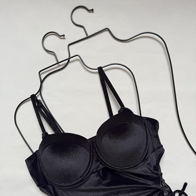 Body Shape Swimsuit Bikini Hanger Wire Display Hangers for Lingerie Bathing Suits Swimwear Clothes Coat (20, Black)