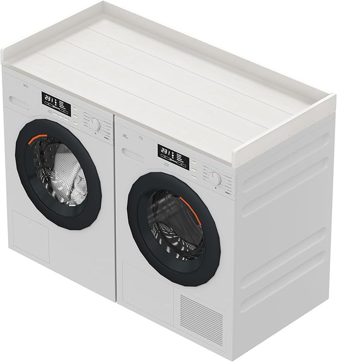 Sundale HDPE Washer Dryer Countertop, No-Installation Laundry Topper for Washer and Dryer, Waterproof Odorless Countertop for Laundry Room Storage, 27.5" x 54" (White)