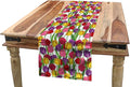 Lunarable Tulip Table Runner, Group of Mixed Complex Repeating Tulip in Diverse Colors Seasonal Nature Garden Image, Dining Room Kitchen Rectangular Runner, 16" X 90", Purple Mustard