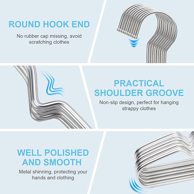 Clothes Hangers 30 Pack Coat Hangers Non Slip Wire Hanger Clothing Heavy Duty Seropy Metal Hangers Space Saving Ultra Thin of Stainless Steel Hanger