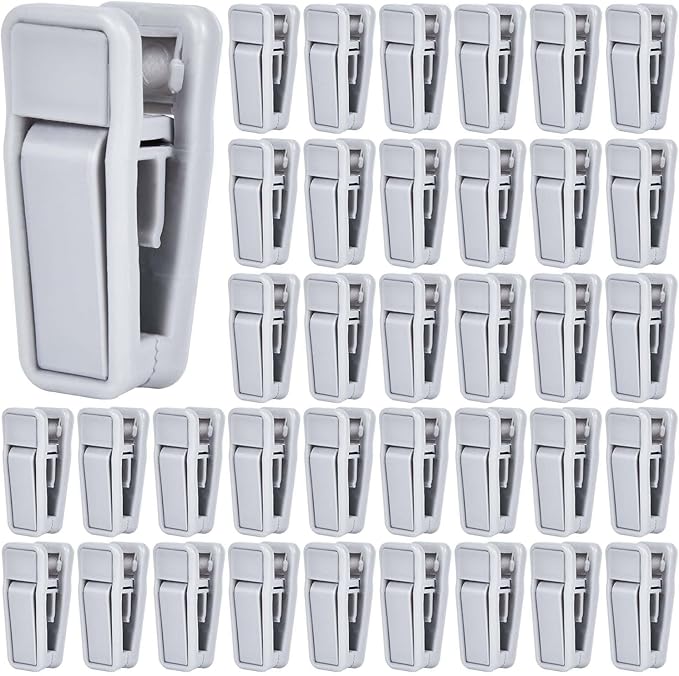 40 Pcs Plastic Baby Hanger Clips Slim-line Finger Clips Set for Clothes Hanger Velvet Hanger (Grey)