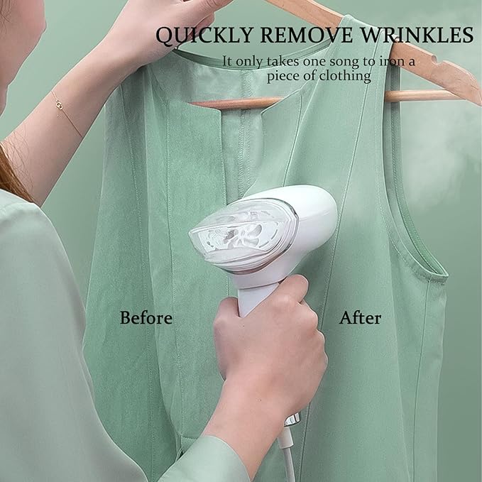 Handheld Clothing Steamer, 1000W Portable Foldable Stainless Steel Panel Steam Iron，A Small Clothing Wrinkle Remover Weighing 1.32 Pounds Suitable for Home, Travel & Office (Blue)