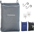 The Fine Living Co. X-Large Hanging Laundry Hamper with Over Door Hooks & Adhesive, Durable Space Saving Laundry Bag with Zipper and Wide Open Top,Hanging Dorm Laundry Hamper 20"x3.75"x31" (Gray-XL)