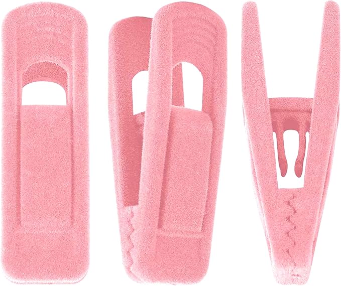 Trgowaul Blush Pink Velvet Hangers Clips, Pants Hangers Velvet Clips, Strong Finger Clips Perfect for Thin Velvet Hangers (20 Pcs, Blush)