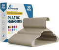 Lifemaster Plastic Clothes Hangers – Heavy Duty Hanger Set, for Organizing Clothes, Dresses, and Coat, Holds Up to 5 lbs, Space-Saving Hangers with Non-Slip Shoulder Grooves, Pack of 50, Ivory