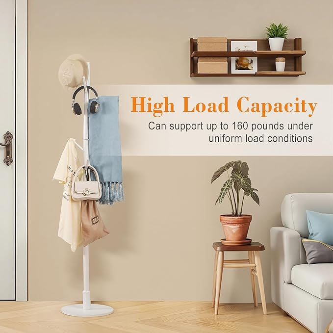 VECELO Coat Rack Freestanding, Entryway Hanger Stand, Umbrella Holder