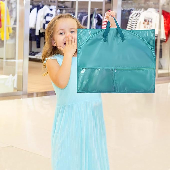 Dance Costume Garment Bags for Dancers,Garment Bag 40 Inch for Dance Competitions,Garment Bags For Travel Hanging Clothes,Waterproof Hanging Clohtes Storage Garment Bag. (1 Pack Green, 40")
