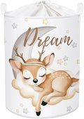 Sleeping Animals Baby Laundry Hamper Collapsible Clothes Kids Storage Basket Large Boys Girls Gift Toy Box Bin for Nursery, Deer, 63L