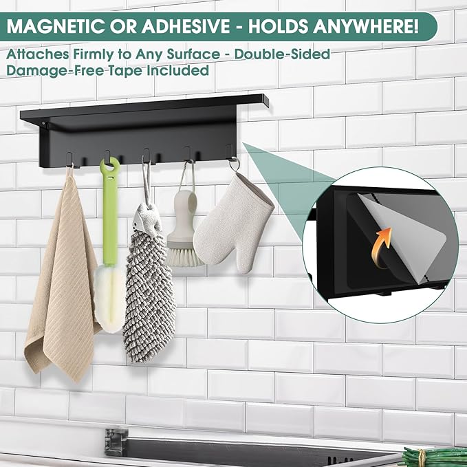 4 Pack Magnetic Shelves for Washing Machine Magnetic Shelf for Fridge Powerful Magnetic Shelves with Double Sided Tape for Laundry Room Kitchen Bathroom Organization