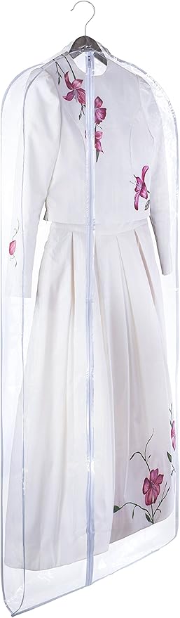 Handy Laundry Clear Vinyl Gown Bag - Protect Your Clothing While Traveling and Dust Free While Hanging in Your Closet. Ideal for Coats, Suits, Dresses or Gowns - Set of 2 (24 X 65 Inches)