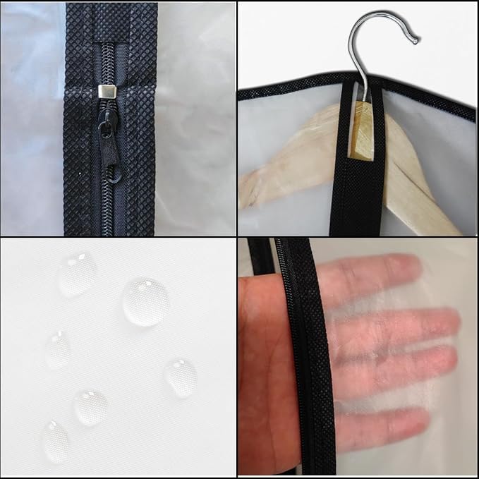 Clear Garment Bags for Hanging Clothes,48" Suit Bags for Closet Storage,12 Pack Garment Bags for Storage,Breathable Lightweight Dust Proof Cover with Study Full Zipper for Coats,Jackets