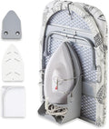 Foldable Ironing Board,13"x35" Folding Tabletop Small Ironing Board with Iron Holder and Wall Mount Space-Saving, White