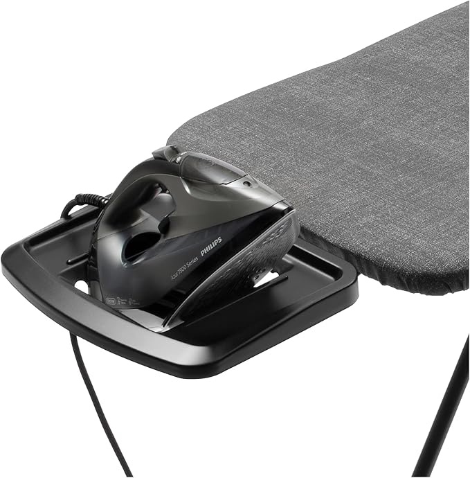 Brabantia Size C Ironing Board (49x18 in) 7 Height Options, Solid Steam Iron Rest Holder (Denim Blue) Non-Slip Feet, Anti-Collapse Child Locks