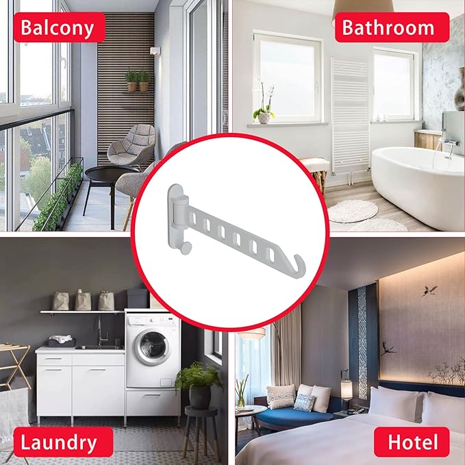 JOOM Laundry Drying Rack Wall Mounted Clothes Drying Rack Clothes Hanger -Coat Hanger Holder White
