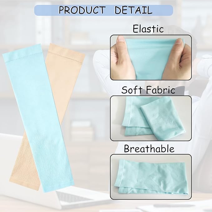 4PCS Neck Brace Cover Cervical Collar Dust Cover Sleeve for Women and Men Soft & Comfortable for Sleeping Working Breathable (Blue+Beige)