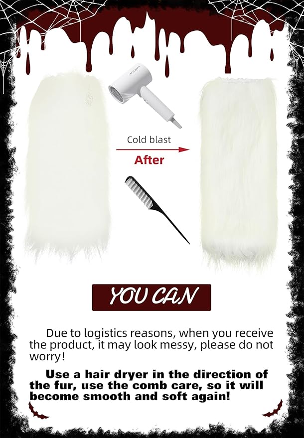Zando Furry Faux Fur Leg Warmers for Women - Soft Fluffy Legwarmer Winter Boot Cuffs Covers for Daily Halloween Santa Costume