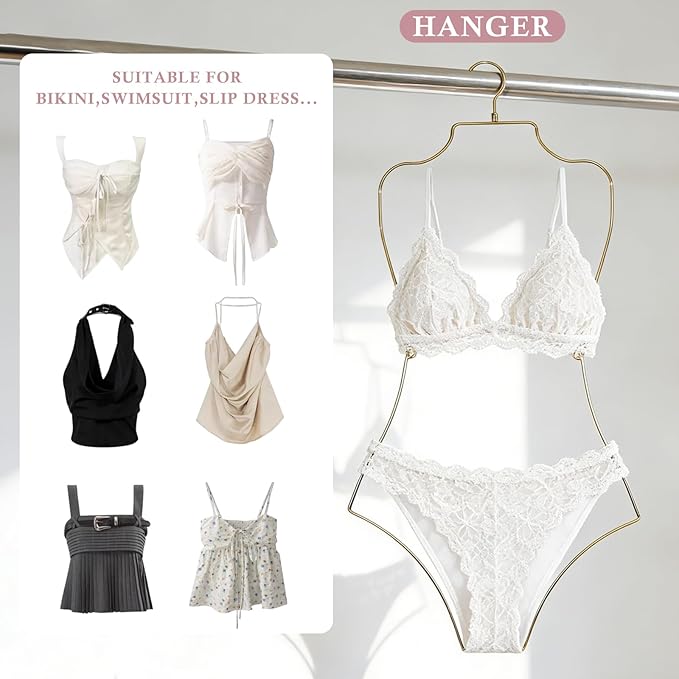 Swimsuit Hanger Lingerie Hanger Bathing Suit Hanger Display Hanger,Bikini Hanger Body Shape Display Rack Adults Accessories, Gold