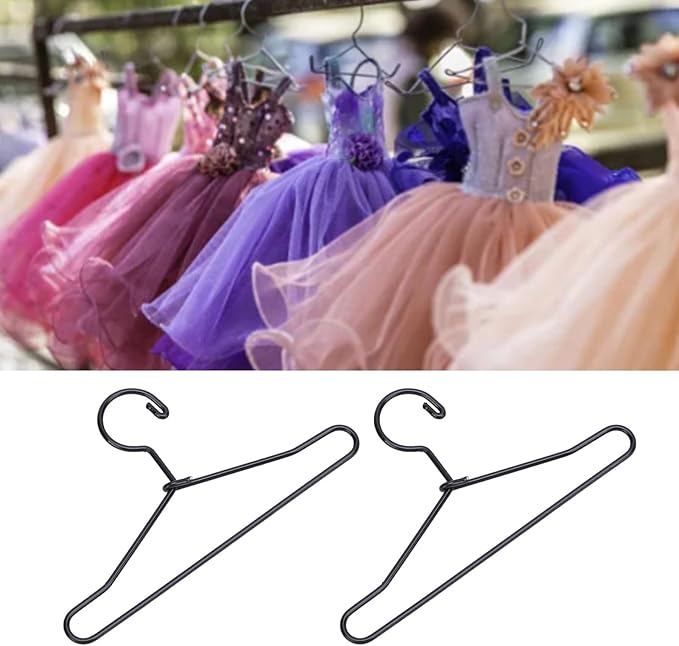 10Pcs Metal Doll Clothes Hangers, Doll Dress up Storage Clothes Organizer Rack, Doll Hangers Accessories (65mm)