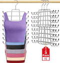 3Pcs Tank Top Hangers Space Saving Hanger Organizer Bra Hangers for Closet Organizer 360° Rotating Metal Closet Organizers and Storage Lingerie Hangers for Cami Bras Belts Swimsuits Lingeries Silver