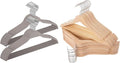 ELONG HOME Plastic Clothes Hangers 20 Pack and Solid Wooden Hangers 20 Packs