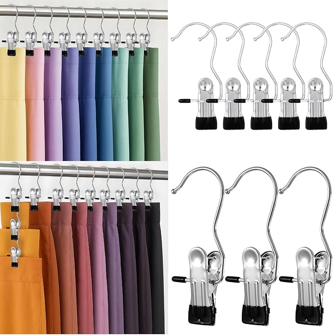 60pcs Hanger Clips Pants Hangers with Clip,Heavy Duty Legging Organizer for Closet Hanging Space Saving Metal Yoga Pants Hangers for Jeans,Shorts,Skirts,Hats