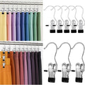 60pcs Hanger Clips Pants Hangers with Clip,Heavy Duty Legging Organizer for Closet Hanging Space Saving Metal Yoga Pants Hangers for Jeans,Shorts,Skirts,Hats