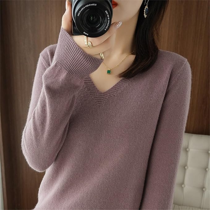 Merino Wool Cashmere Sweaters for Women 2025 Oversized Soft Sweater Long Sleeves Casual Loose Pullover Knitted Tops