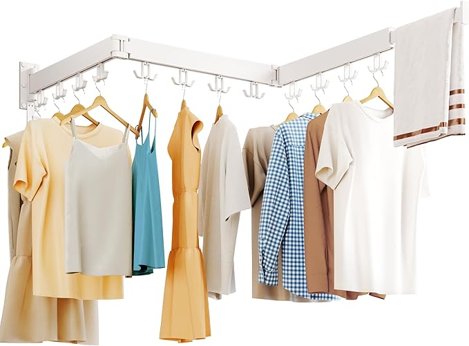 Drying Rack Clothing Wall Mounted,Clothes Drying Rack,Laundry Drying Rack,Collapsible Dying Racks for Laundry,Foldable Clothes Dryer Rack,Clothes Hanger Rack Wall Mount
