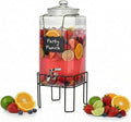 2 Gallon Glass Drink Dispenser, Drink Dispensers for Parties, Beverage Dispenser with Stand and Glass Lid, 100% Leakproof Spigot, Ideal for Lemonade, Juice, Laundry Detergent Dispenser